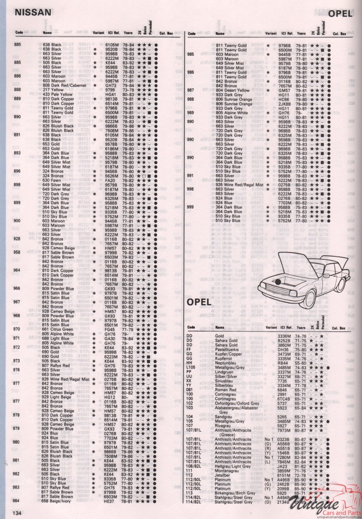 1965-1968 Nissan Paint Charts Autocolor 16